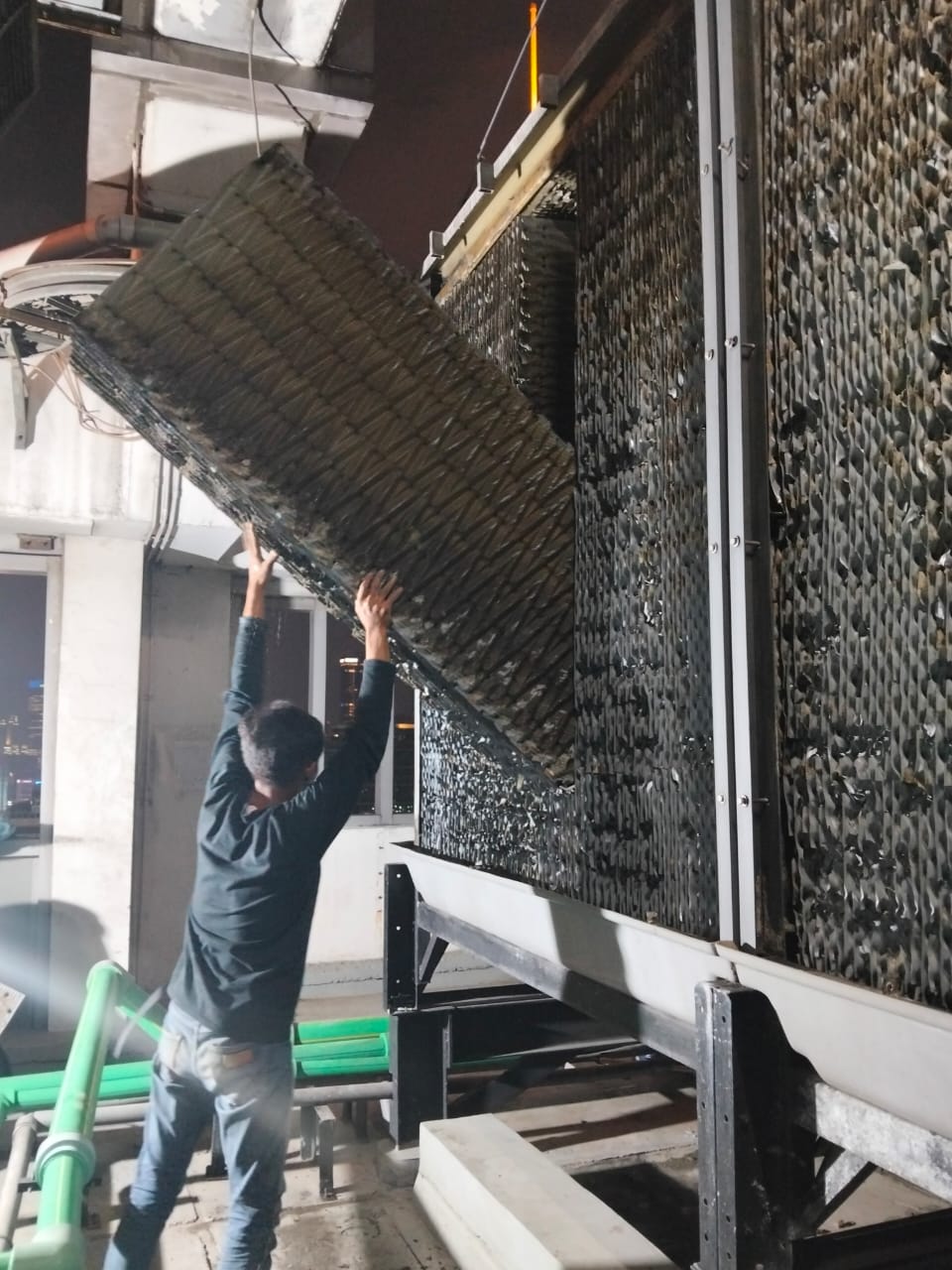 Cooling Tower Filter Replacement — CIMB Niaga Jakarta — Photo 1
